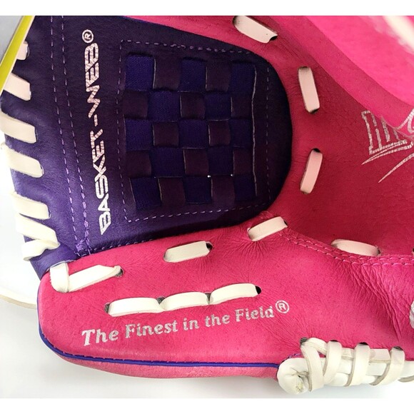 Rawlings 10 Inch Highlight Leather Tee Ball Glove HFP10PPW Purple Pink New - Picture 8 of 10